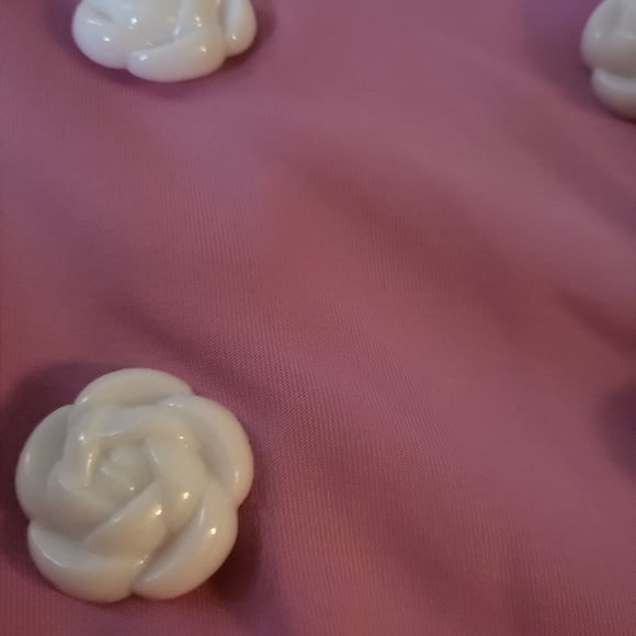 Adorable, Dress- pink with white cute bow and button accents. - Picture 5 of 7